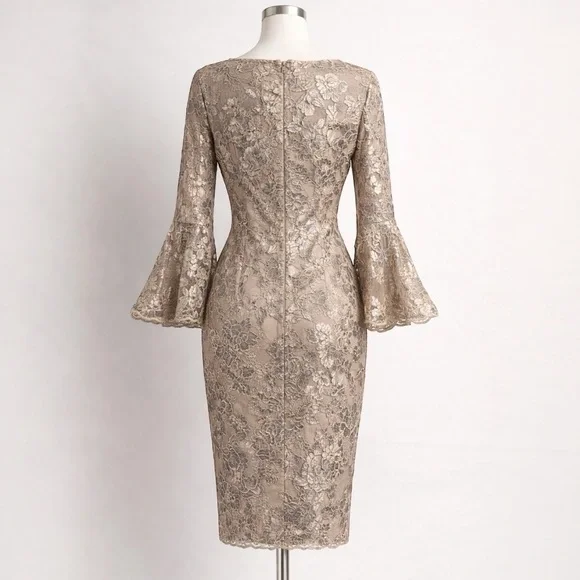 SOLD: Calvin Klein Lace Midi Dress | Carolyn Bessette–Inspired Quiet Luxury - Picture 3 of 6